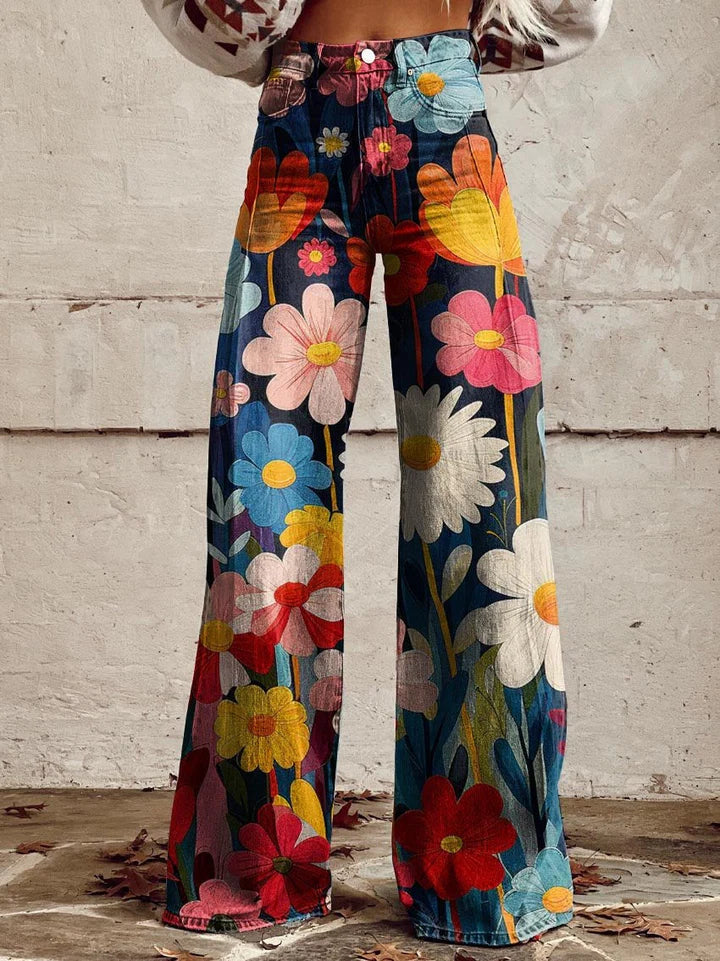 Léna | Pantalones anchos con estampado floral