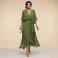 MARTA | VESTIDO DE CHIFFON COM DECOTE EM V