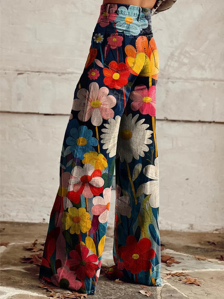 Léna | Pantalones anchos con estampado floral