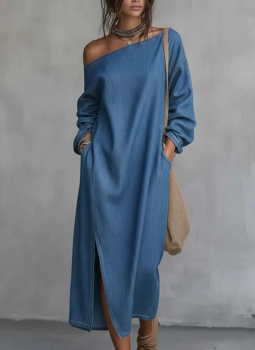 Ángela | Vestido Asimétrico De Lino
