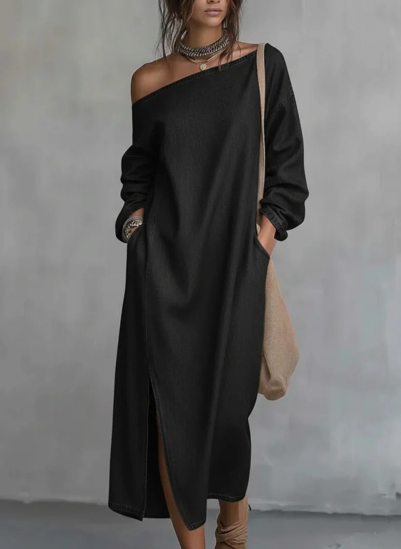 Ángela | Vestido Asimétrico De Lino