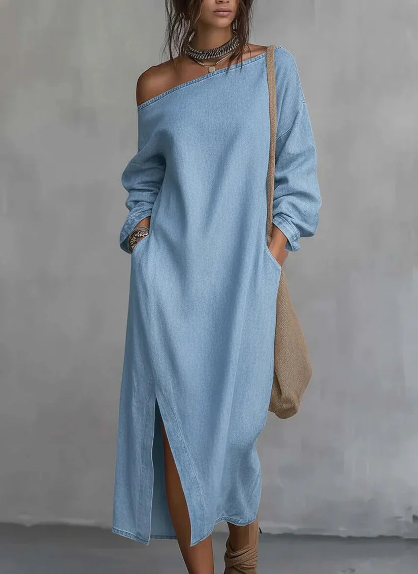 Ángela | Vestido Asimétrico De Lino